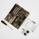 top-view-circuit-board-electrical-equipment-white-surface